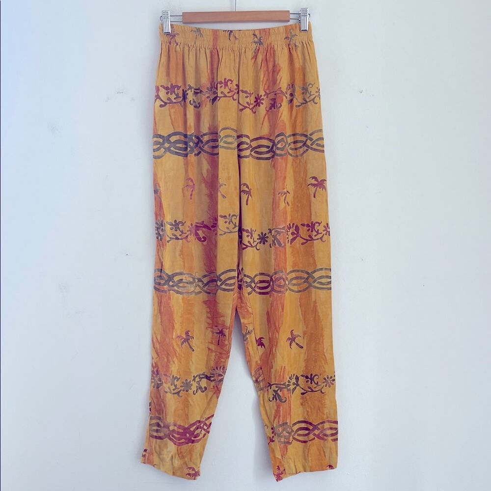 Bali Batiks boho bohemian hippie elastic waist pull on pants sz S